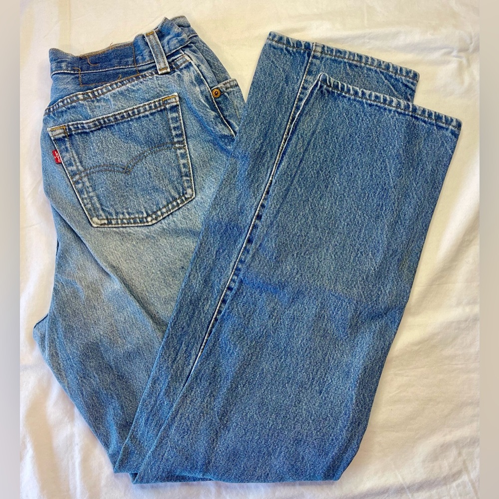 VINTAGE LEVI 501 Blues Button Fly 1987 Denim Jeans Made in USA Size 28x32